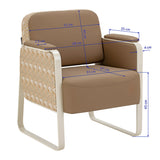 Light brown Omega Grandeur waiting room chair by OMEGA with cushioned seat and backrest, modern design for office or reception area.