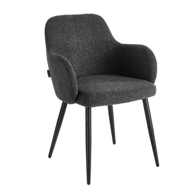4RICO Intra black sherpa chair with rounded backrest
