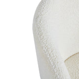 4RICO Asola white sherpa chair with rounded backrest and black metal legs