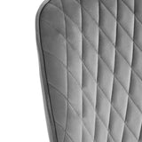 4RICO Vetro grey velour chair with stitched backrest and black metal legs