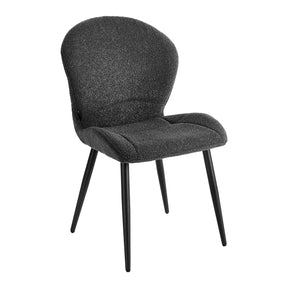 4RICO Lucente black sherpa chair with profiled backrest and black metal legs