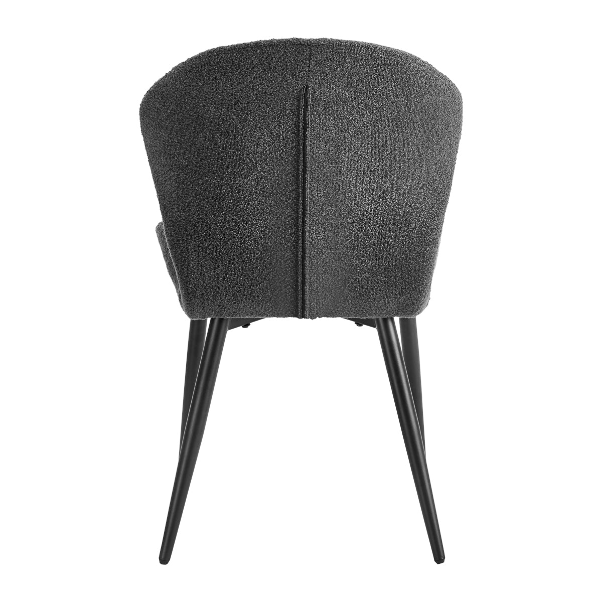 4RICO Lucente black sherpa chair with profiled backrest and black metal legs