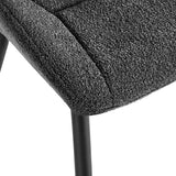 4RICO Lucente black sherpa chair with profiled backrest and black metal legs