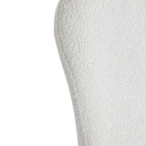 4RICO Lucente white sherpa chair with profiled backrest and black metal legs
