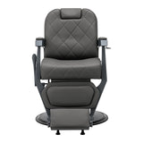 Side view of reclining Gabbiano Bruno barber chair with footrest