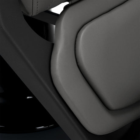 Full view of graphite Gabbiano Bruno barber chair for salon interior