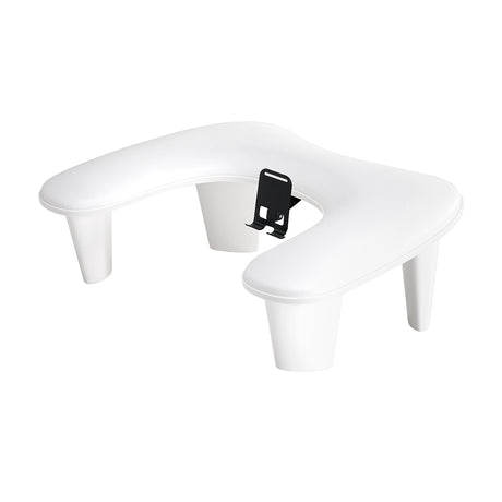 MOMO Croissant white manicure armrest with integrated phone holder