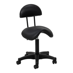 Banco cosmético preto tipo sela ACTIVESHOP 6001 com encosto