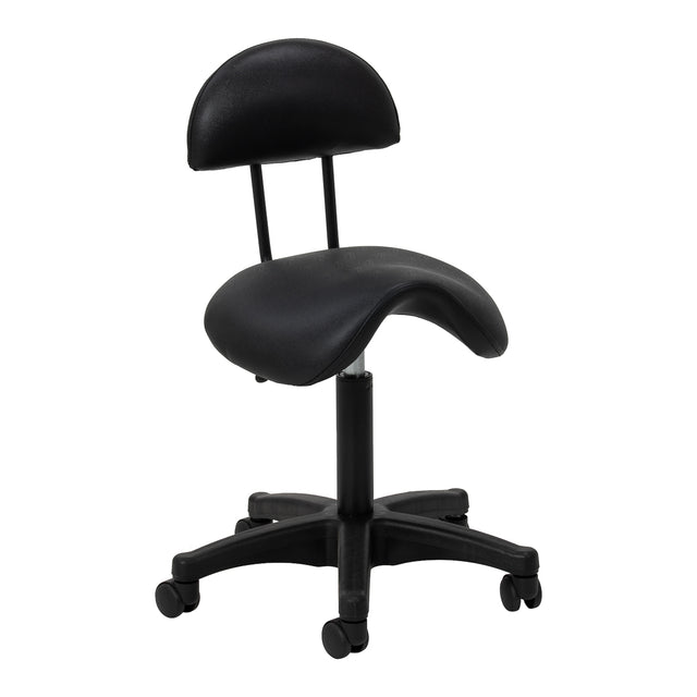 Banco cosmético preto tipo sela ACTIVESHOP 6001 com encosto