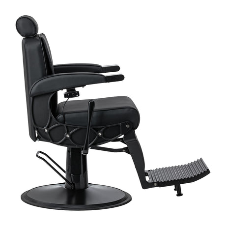 Gabbiano Continental Cadeira De Barbeiro Com Massagem – Preta · Vista lateral