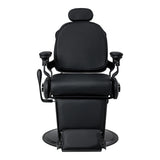 Gabbiano Francesco Cadeira De Barbeiro Com Massagem – Preta, Base Preta · Vista frontal