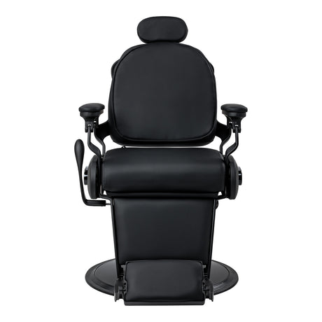 Gabbiano Francesco Cadeira De Barbeiro Com Massagem – Preta, Base Preta · Vista frontal