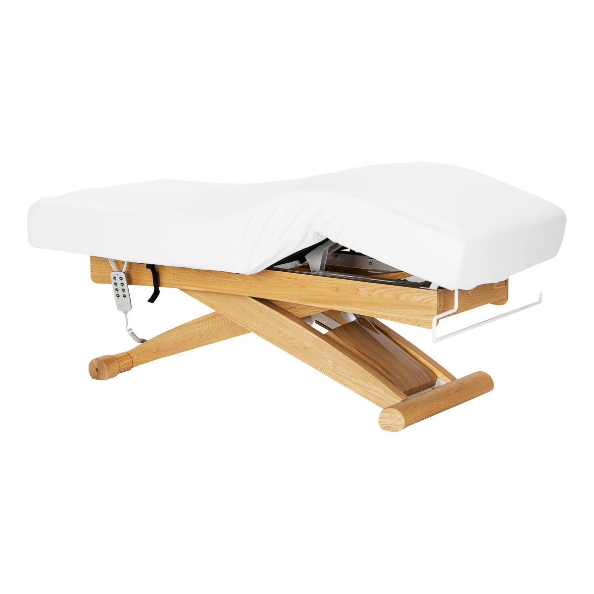 Sillon Siesta Marquesa SPA Elétrica – Branca, Base Castanho Claro · Vista geral