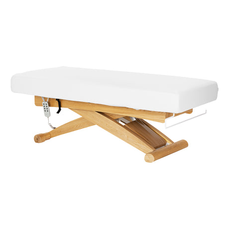Sillon Siesta Marquesa SPA Elétrica – Branca, Base Castanho Claro · Vista geral