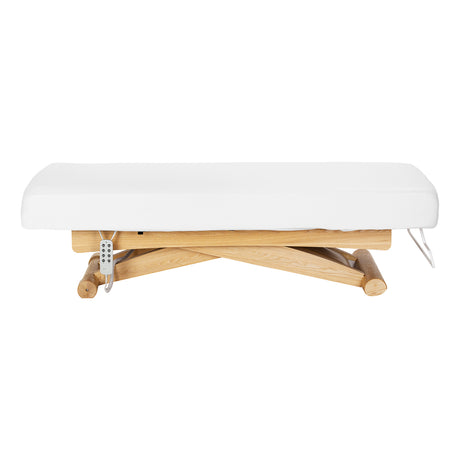Sillon Siesta Marquesa SPA Elétrica – Branca, Base Castanho Claro · Vista lateral