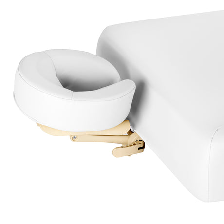 Sillon Siesta Marquesa SPA Elétrica – Branca, Base Castanho Claro · Apoio facial em anel