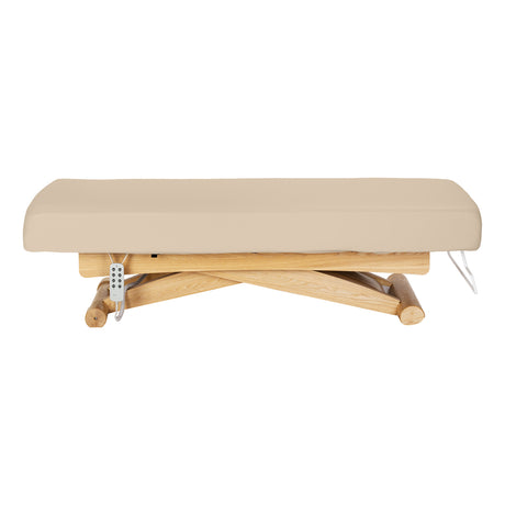 Sillon Siesta Marquesa SPA Elétrica – Bege, Base Castanho Claro · Vista lateral