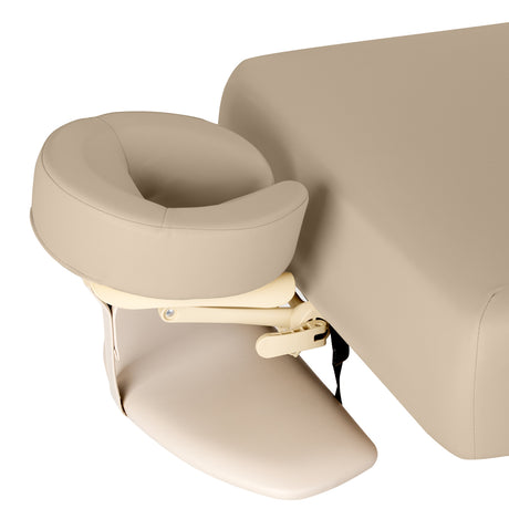 Sillon Siesta Marquesa SPA Elétrica – Bege, Base Castanho Claro · Apoio facial em anel