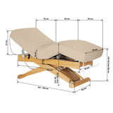 Sillon Siesta Marquesa SPA Elétrica – Bege, Base Castanho Claro · Esquema de dimensões