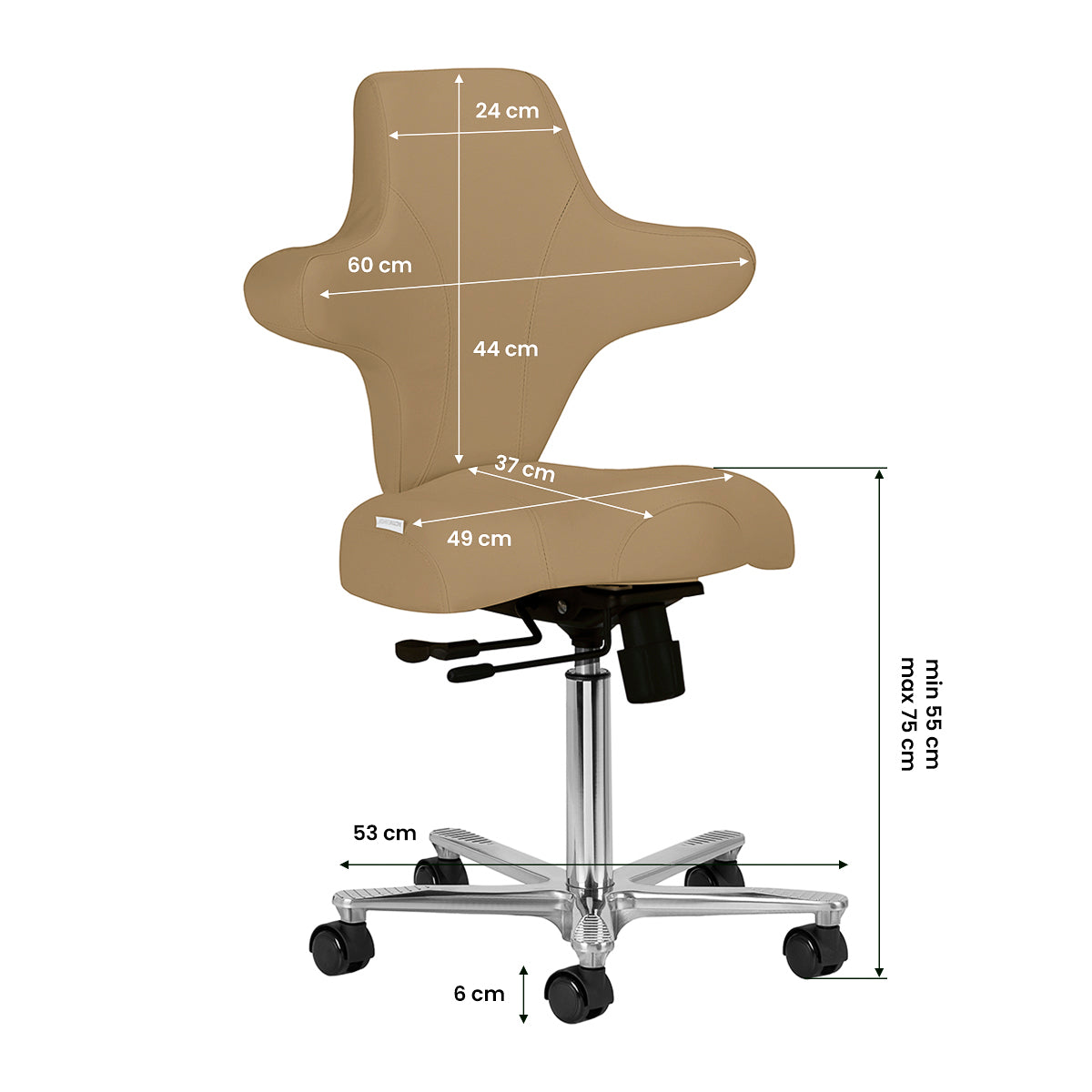 Azzurro Special 152 Cadeira De Profissional – Bege · Esquema de dimensões