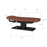 Sillon Relax · castanho / preto · desenho das dimensões