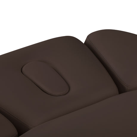 Sillon Relax · castanho-escuro / castanho-claro · apoio de cabeça e abertura facial