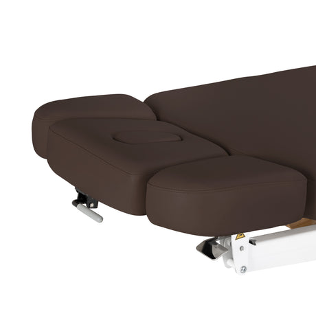 Sillon Relax · castanho-escuro / castanho-claro · apoio de cabeça e abertura facial