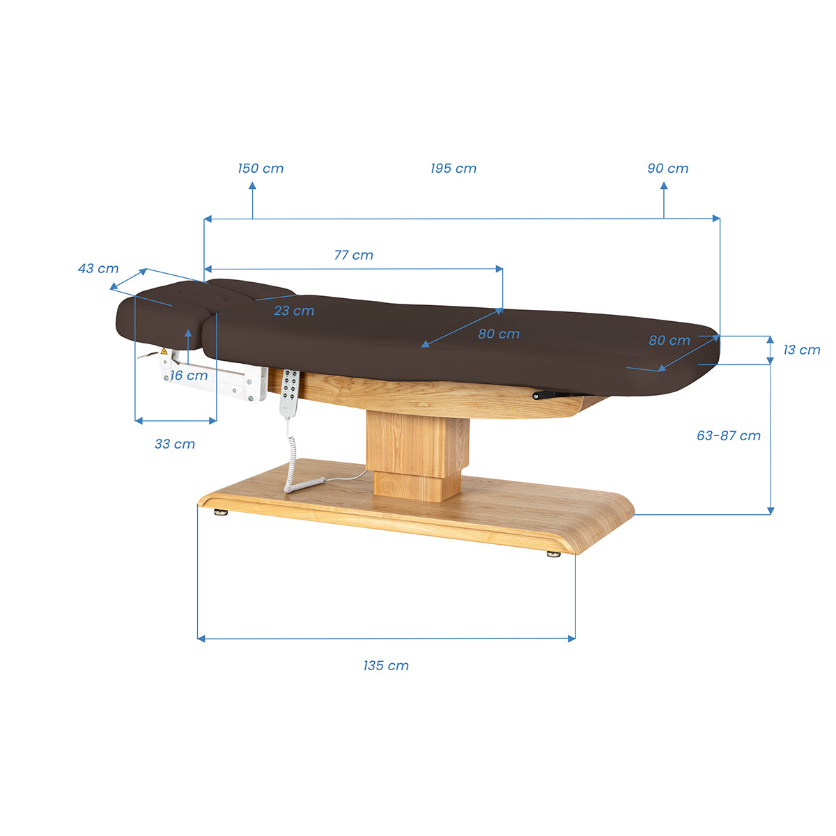 Sillon Relax · castanho-escuro / castanho-claro · desenho das dimensões