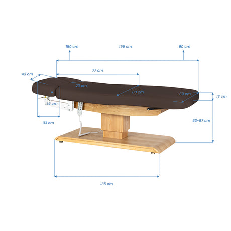 Sillon Relax · castanho-escuro / castanho-claro · desenho das dimensões