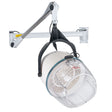 White suspended wall mount hood dryer by Beauty System, BB-6082H model, with adjustable hanging and ventilation features.