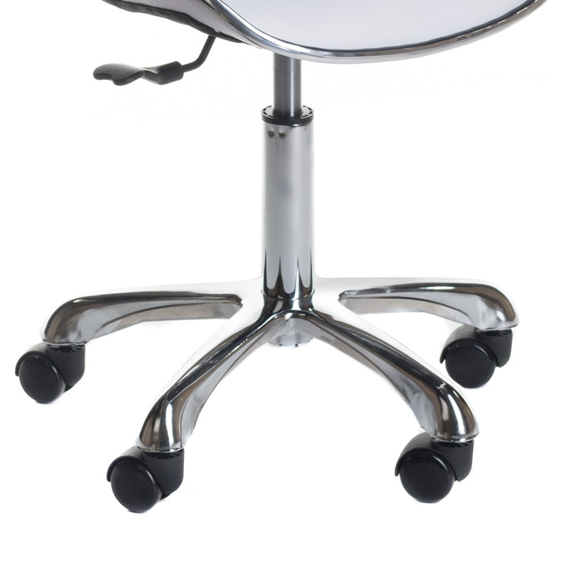 Taboret kosmetyczny z oparciem BD-9933 White - BVShop