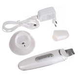 Wireless Cavitation Peeling EMS Device by Beauty System, showing a sleek handheld skincare device with control buttons and a display screen.
