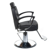 Black Barber Chair HEKTOR BH-3208 by Beauty System with padded seat, adjustable headrest, and sturdy base for salon use