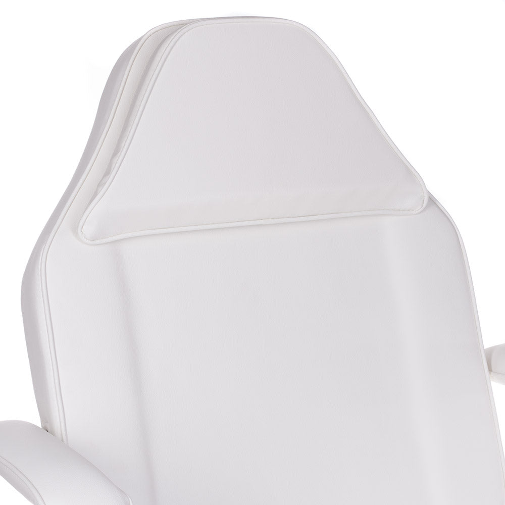 White cosmetic chair with built-in troughs, model BW-262A from Beauty System, designed for salon or spa use.