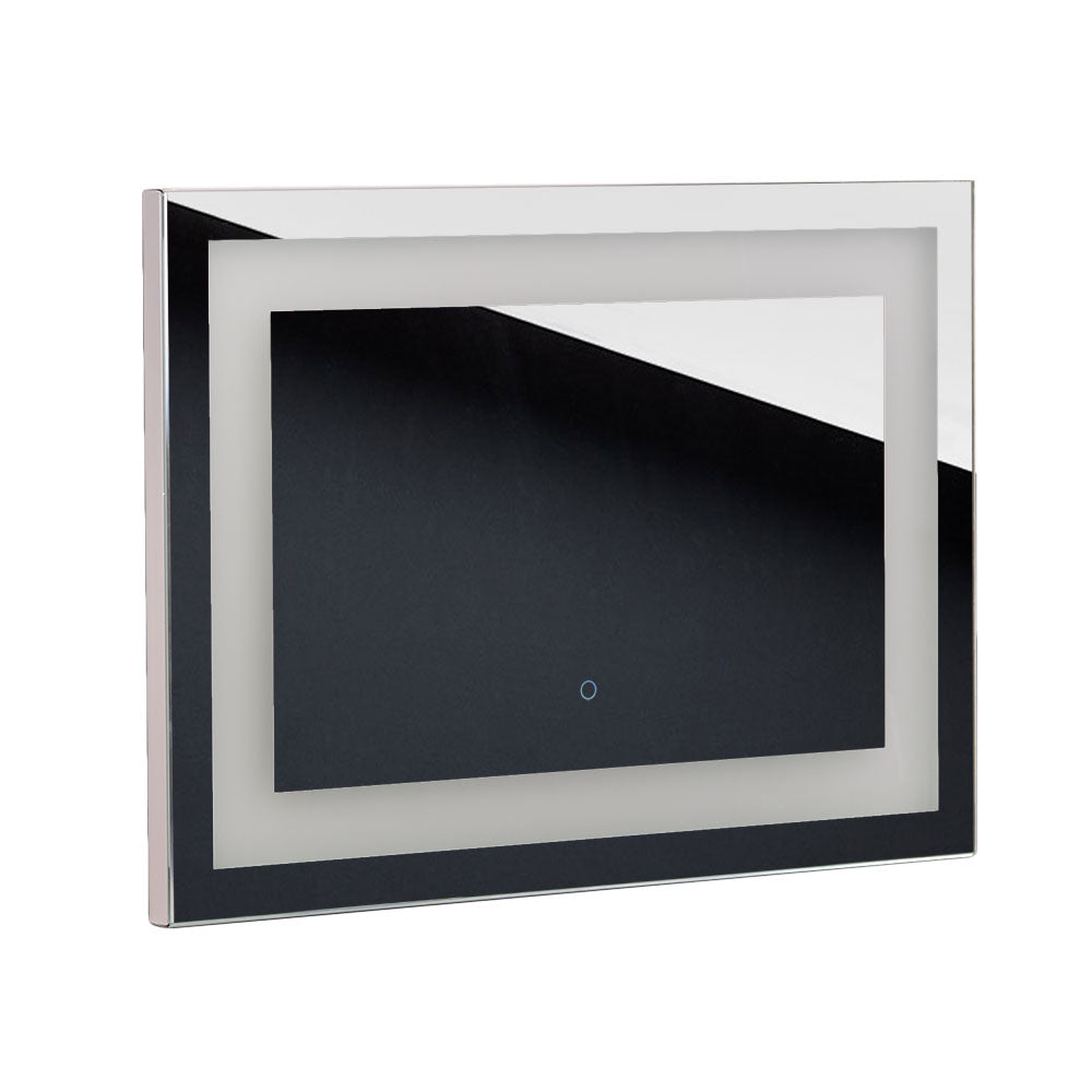 LED-lit Mirror NEW YORK 50x70cm by Beauty System showing illuminated rectangular mirror with LED lighting and sleek frame.