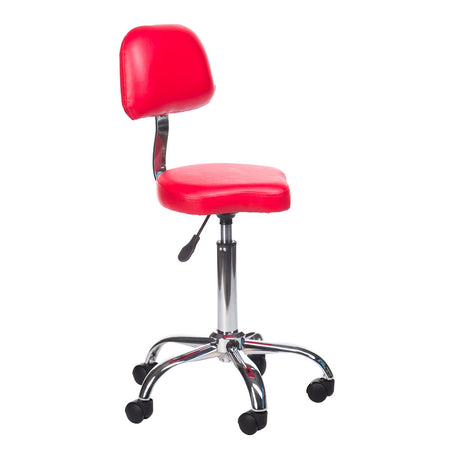 Taboret kosmetyczny z oparciem BH-7268 Red - BVShop