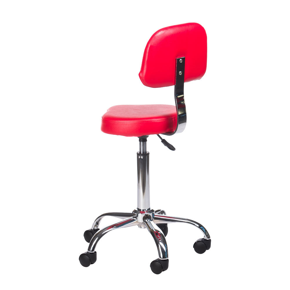 Taboret kosmetyczny z oparciem BH-7268 Red - BVShop
