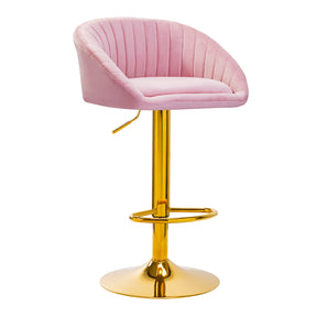 4Rico Bar Hocker QS-B16G pink velvet - BVShop