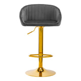 4Rico Bar Hocker QS-B16G velvet gray - BVShop