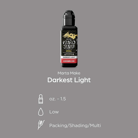 Tinta para Tatuagem Kuro Sumi Imperial Darkest Light 44ml