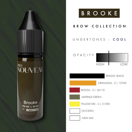 Pigmentos Pro Nouveau para Sobrancelhas por Intenze Brooke 15ml