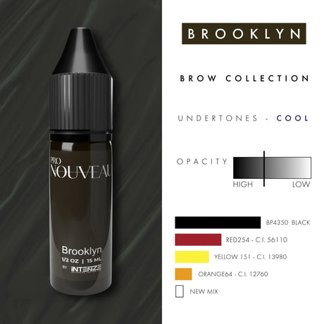 Pigmentos Pro Nouveau para Sobrancelhas da Intenze Brooklyn 15ml