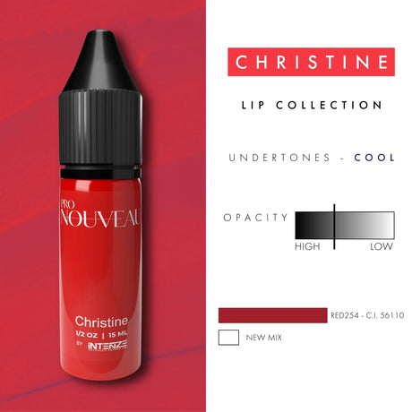 Pigmentos para Lábios Pro Nouveau da Intenze Christine 15ml