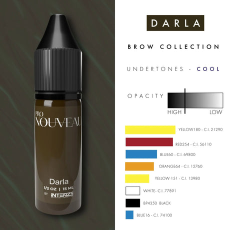Pigmentos Pro Nouveau para Sobrancelhas por Intenze Darla 15ml