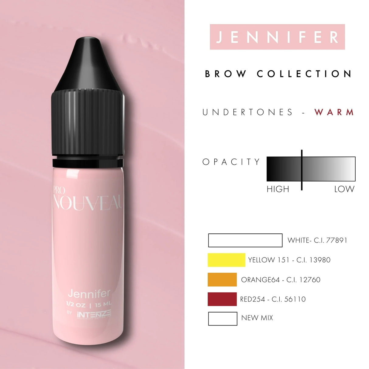 Pigmentos de Lábios Blush Pro Nouveau por Intenze Jennifer 15ml