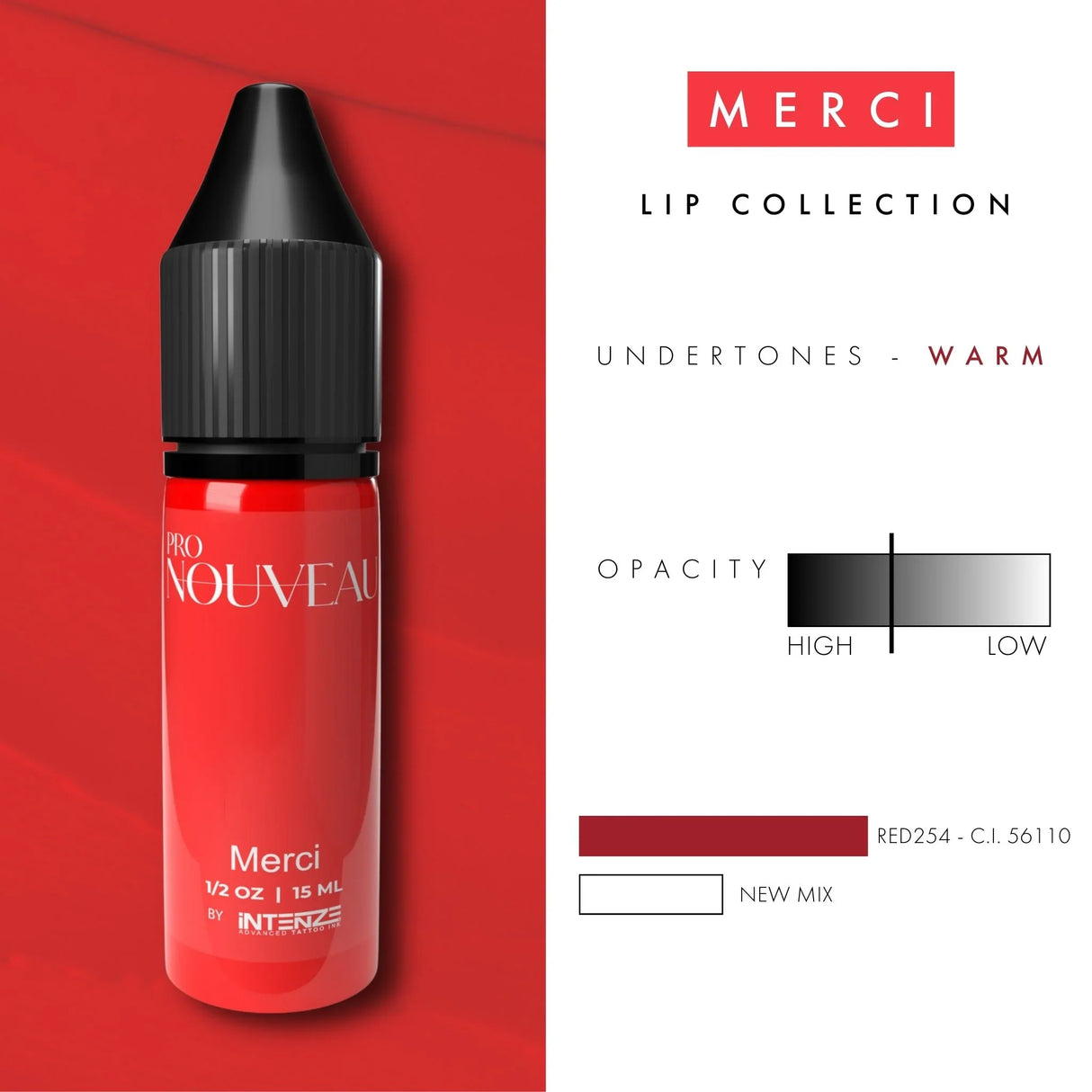 Pigmentos para Lábios Pro Nouveau da Intenze Merci 15ml