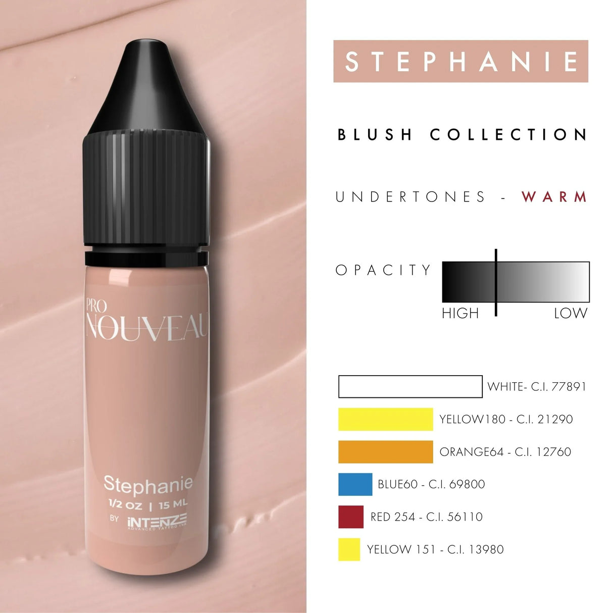 Pigmentos de Lábios Blush Pro Nouveau por Intenze Stephanie 15ml