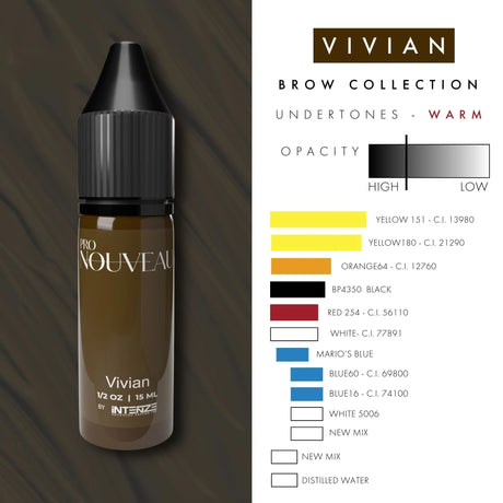 Pigmentos Pro Nouveau para Sobrancelhas por Intenze Vivian 15ml