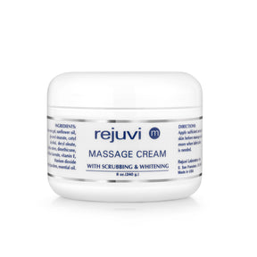 Rejuvi m Creme De Massagem Esfoliante 240g – Boião, rótulo frontal