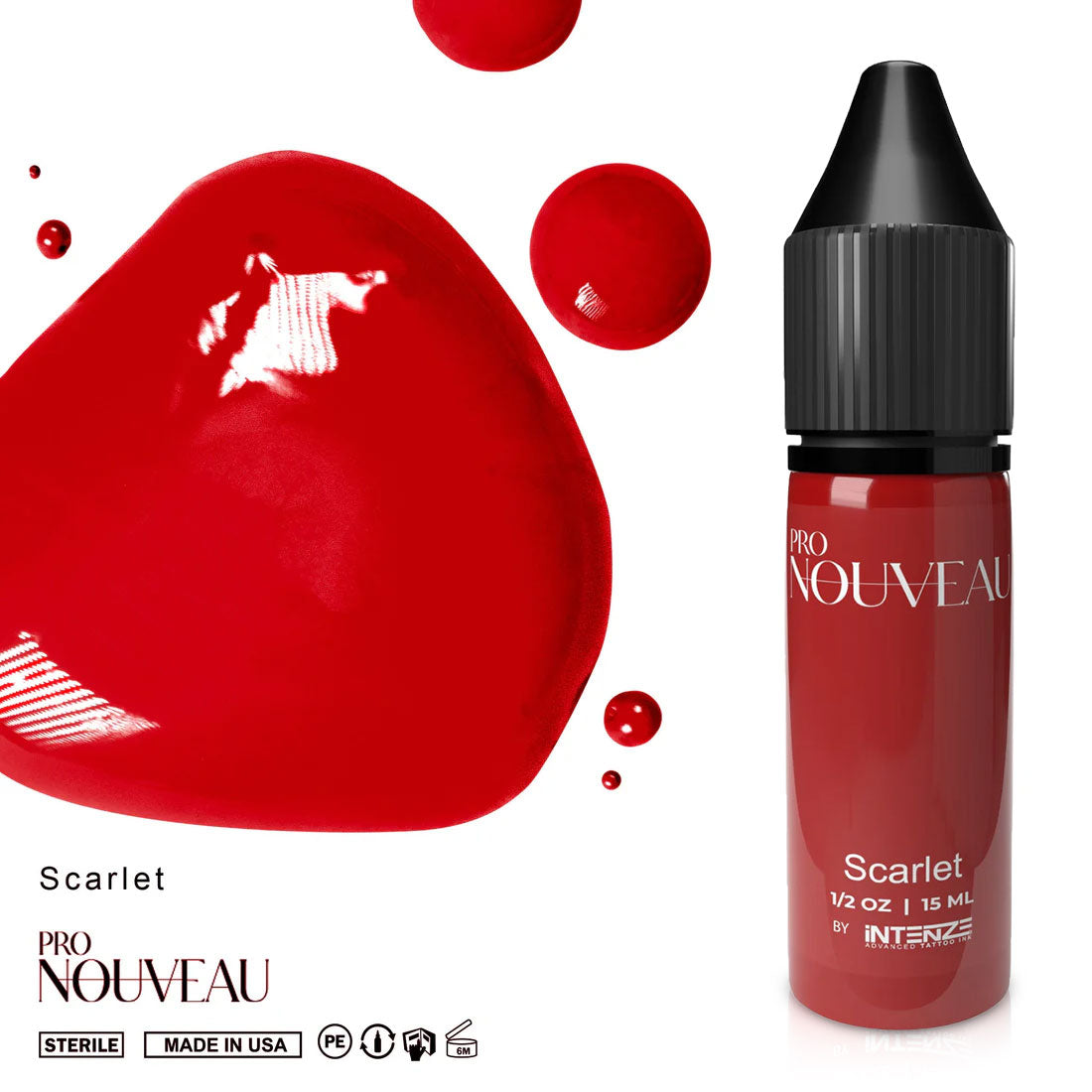 Pigmentos para Lábios Pro Nouveau da Intenze Scarlet 15ml